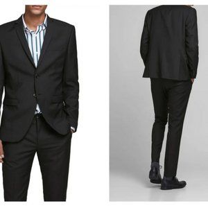 Mens Jack and Jones Solaris  Black 46R Slim Fit Suit Jacket